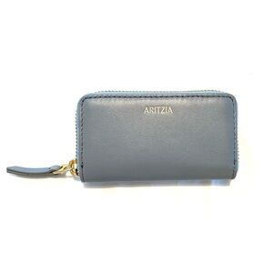 Aritzia Leather Zip Wallet Coin Purse Blue Small Accessories Case